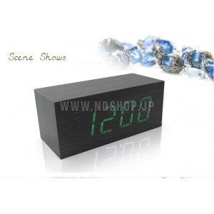 LED木製アラームクロック（厚）