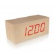 LED木製アラームクロック（厚い）